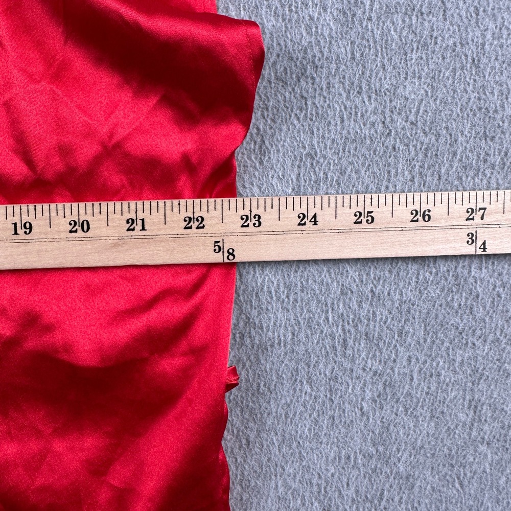 Victoria's Secret Robe Womens M Red Satin Lace Trim Short Sleeve Loungewear - Picture 4 of 11